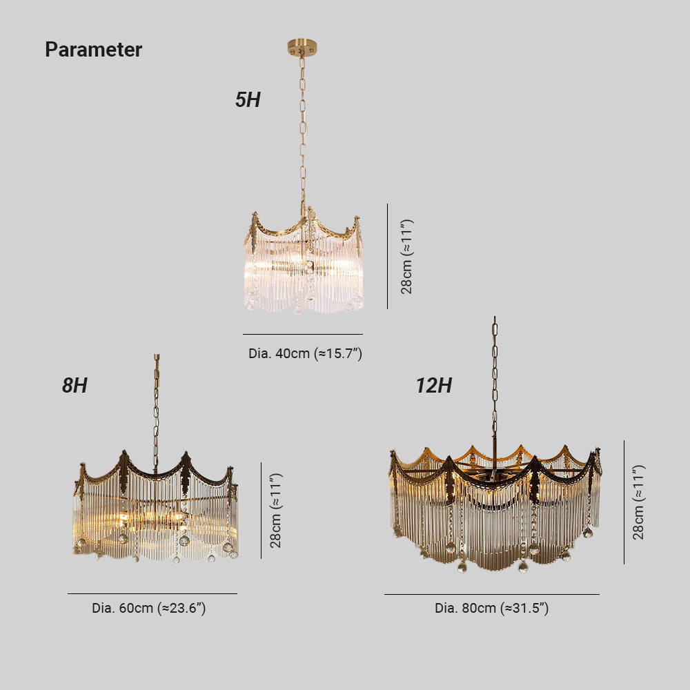 Elias Chandeliers Luxurious Glass Farmhouse | Fioriscas
