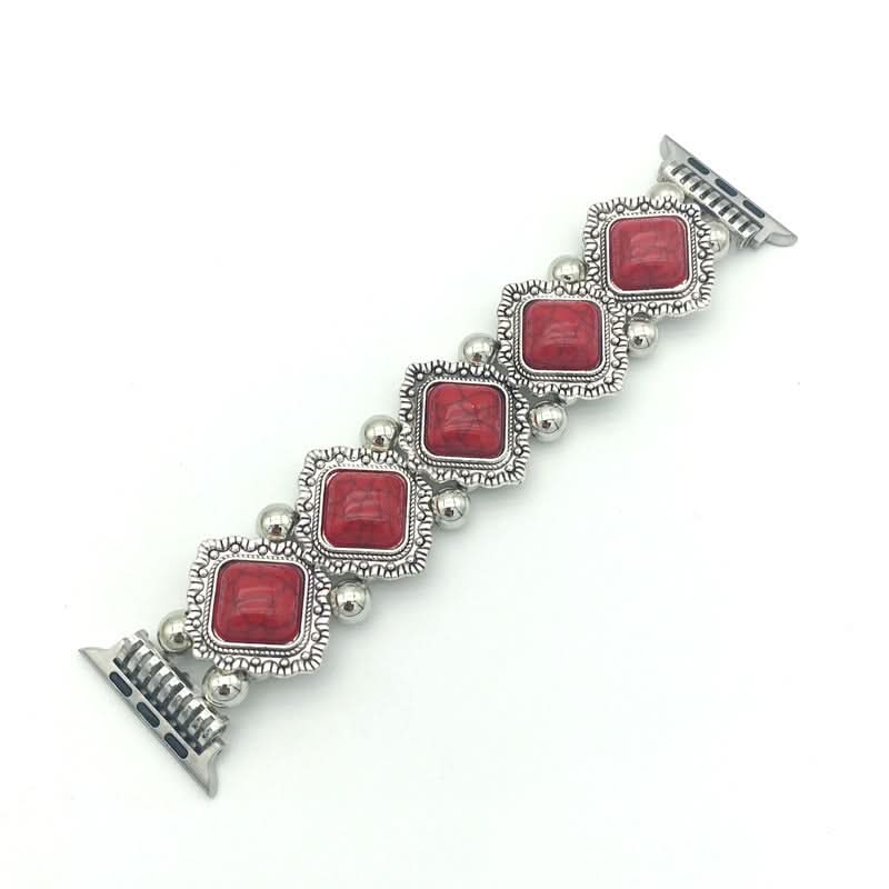 Bracciale boho-chic per smartwatch con dettaglio in turchese nobile - Fioriscas