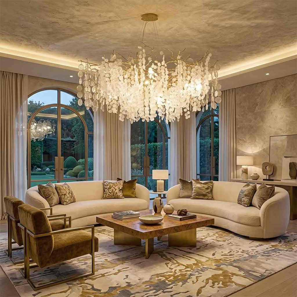 Aurora Glimmer Crystal Branch Chandelier With Gold Finish