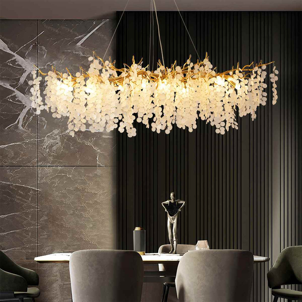 Aurora Glimmer Crystal Branch Chandelier With Gold Finish