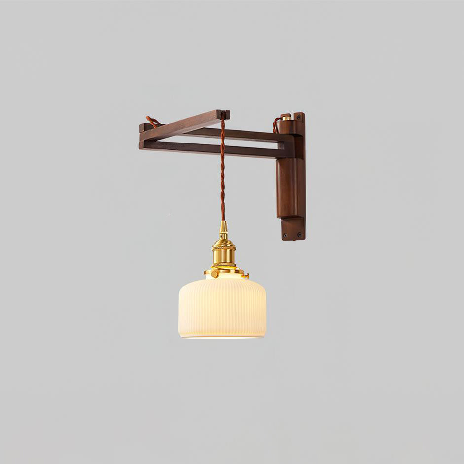 Geyla Rustic Wooden Wall Lamp | Fioriscas