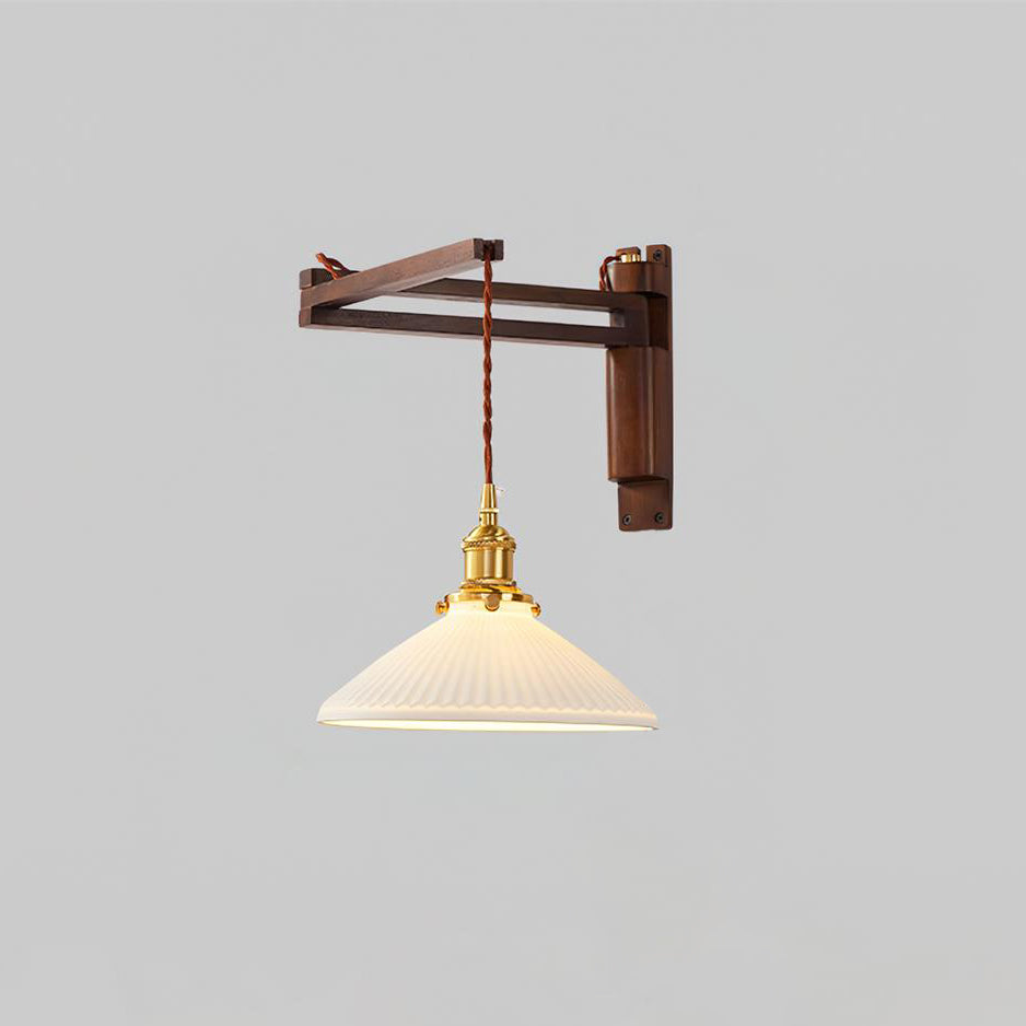 Geyla Rustic Wooden Wall Lamp | Fioriscas