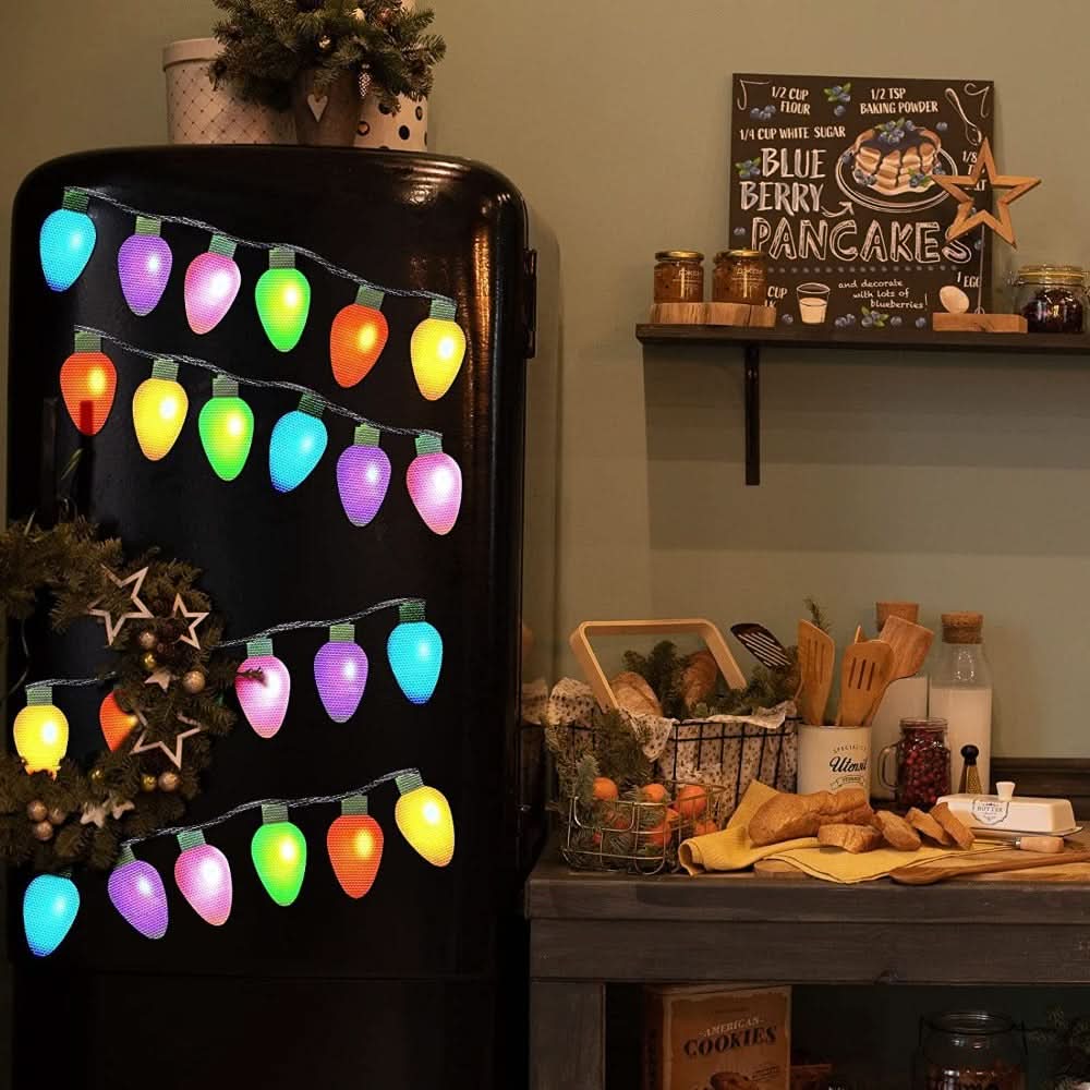 Luces navideñas magnéticas resistentes al clima con brillo espejo - Fioriscas