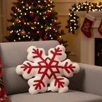 Almohada suave de copo de nieve invernal para decoración navideña del hogar - Fioriscas