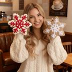 Almohada suave de copo de nieve invernal para decoración navideña del hogar - Fioriscas