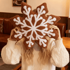 Almohada suave de copo de nieve invernal para decoración navideña del hogar - Fioriscas