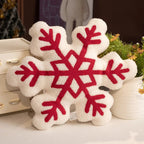 Almohada suave de copo de nieve invernal para decoración navideña del hogar - Fioriscas
