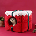Semi-closed dog and cat bed with Christmas motif and non-slip bottom - Fioriscas