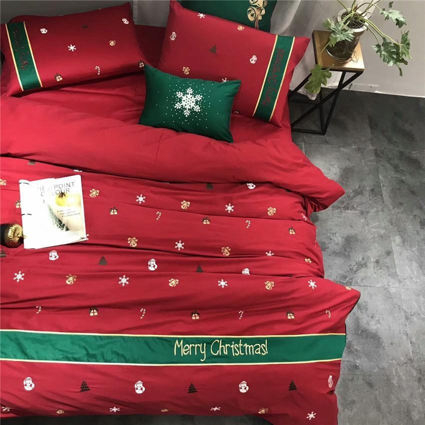 100％エジプト綿のクールなパーカル織りクリスマス寝具セット - Fioriscas
