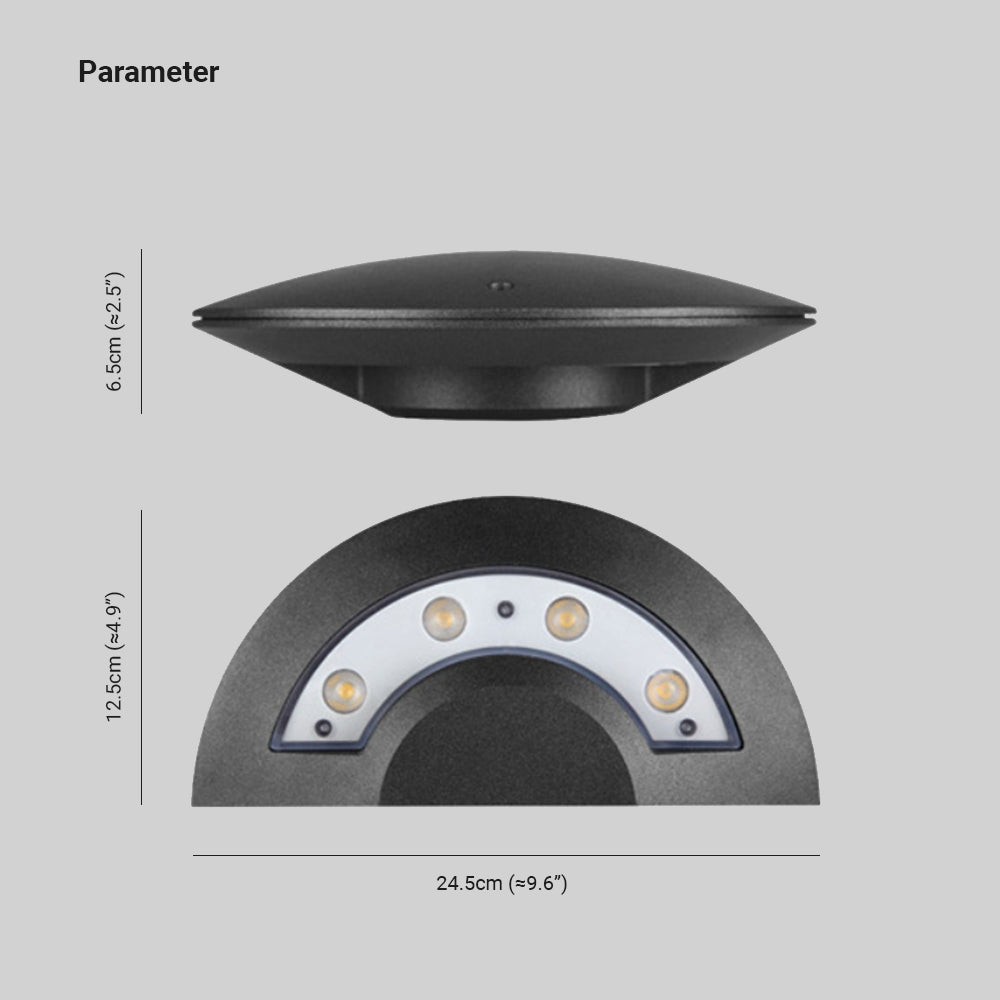 Ray Wall Lamp Flying Saucer, Metal LED, Black, Outdoor | Fioriscas