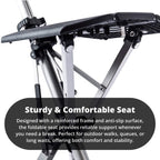 Foldable Walking Cane With Fold-Down Seat For Travel Or Standing Breaks