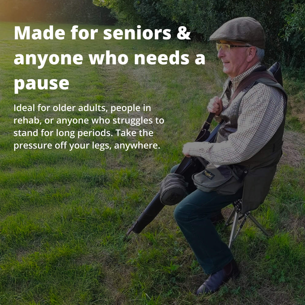 Foldable Walking Cane With Fold-Down Seat For Travel Or Standing Breaks