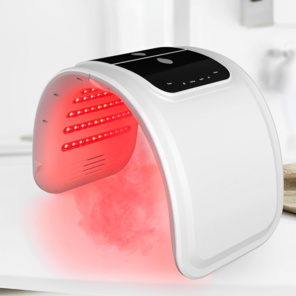 Appareil de luminothérapie faciale à LED multicolore LumiDerm, lumière rouge