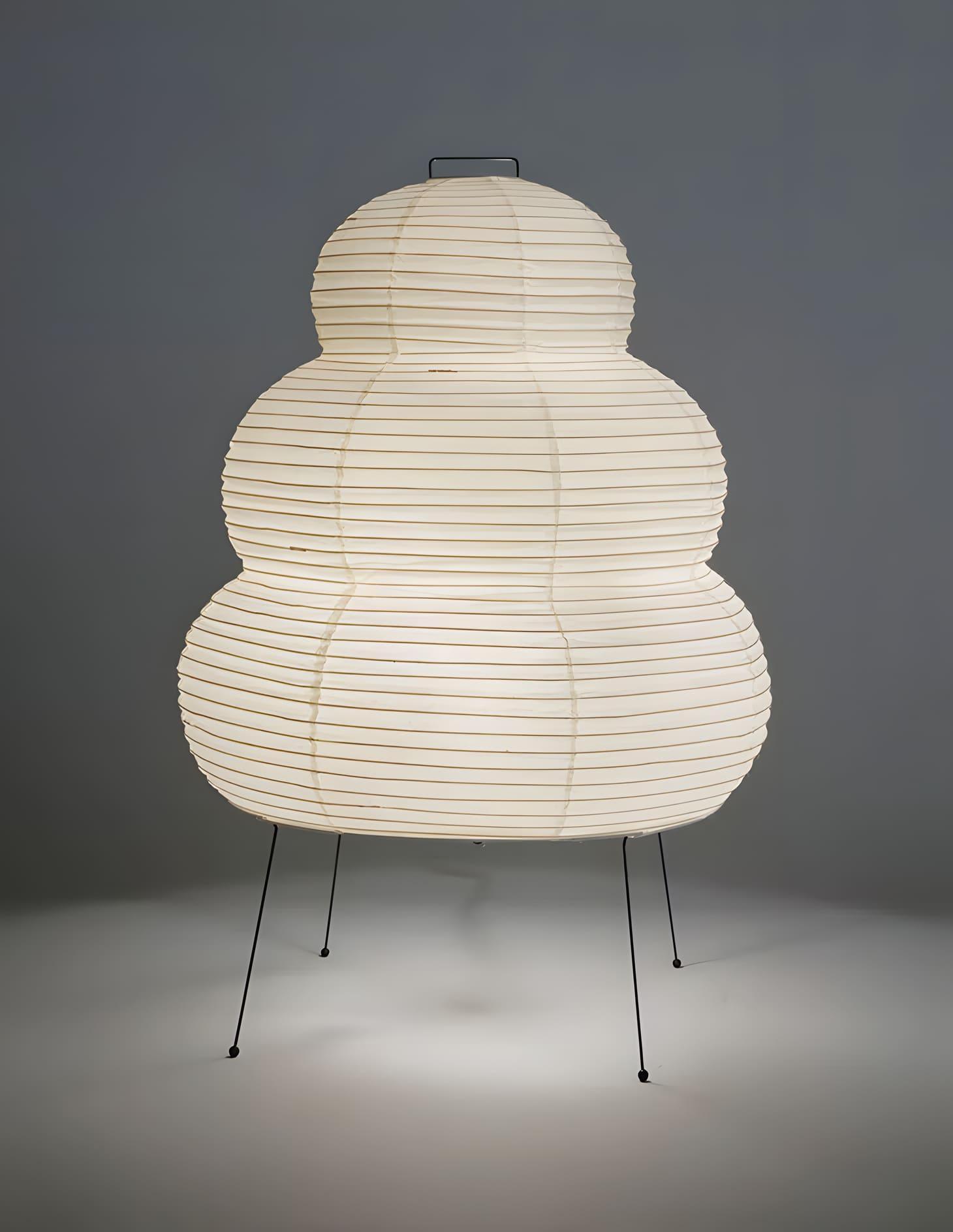 LumiWashi Aura 25N Floor Lamp Handmade Round Washi Paper Lantern Glow