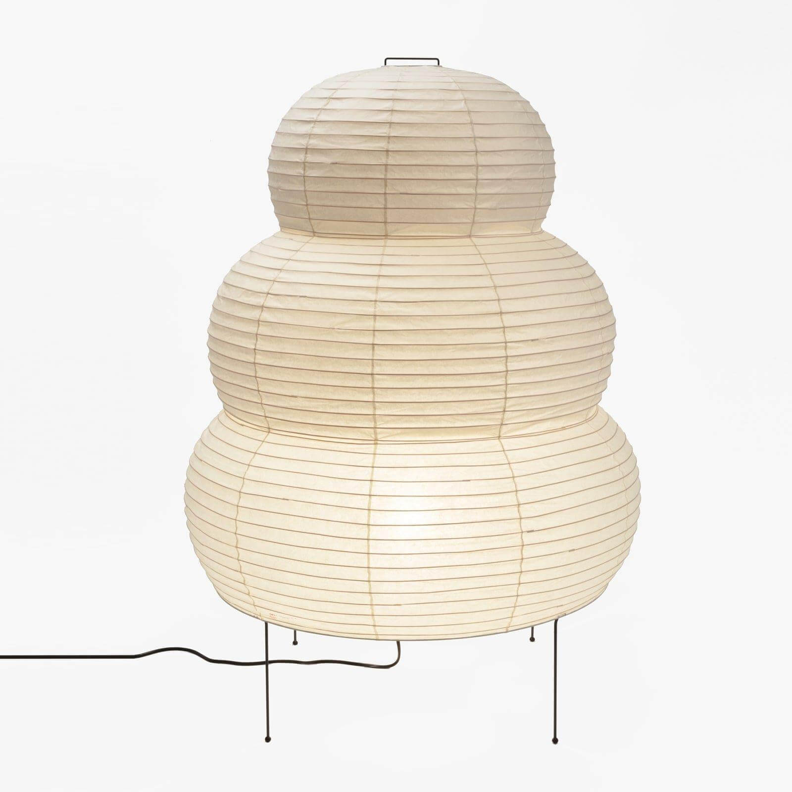 LumiWashi Aura 25N Floor Lamp Handmade Round Washi Paper Lantern Glow