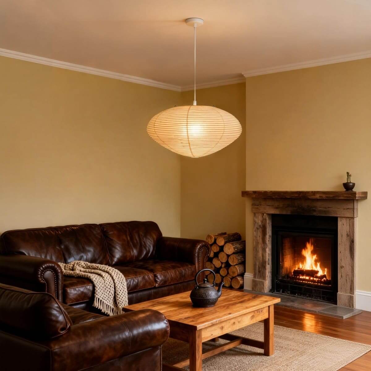 Aurora Washi Paper Pendant Light A Series Handcrafted Mulberry Glow