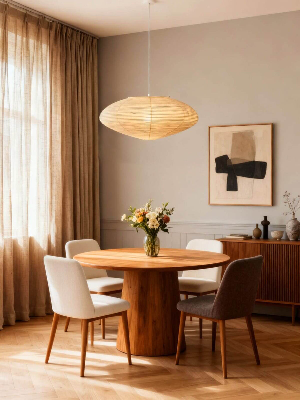 Aurora Washi Paper Pendant Light A Series Handcrafted Mulberry Glow