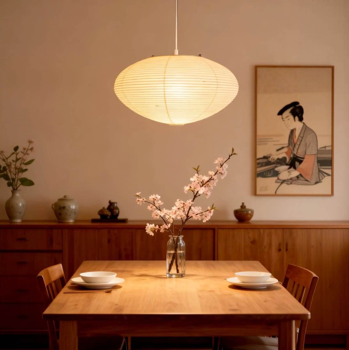 Aurora Washi Paper Pendant Light A Series Handcrafted Mulberry Glow