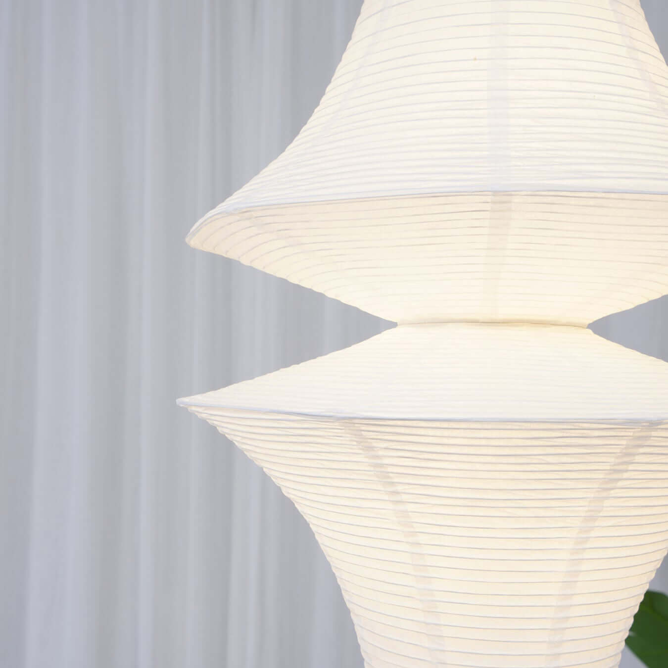 Aurora Washi Corner Pendant Light for Soft Warm Ambience