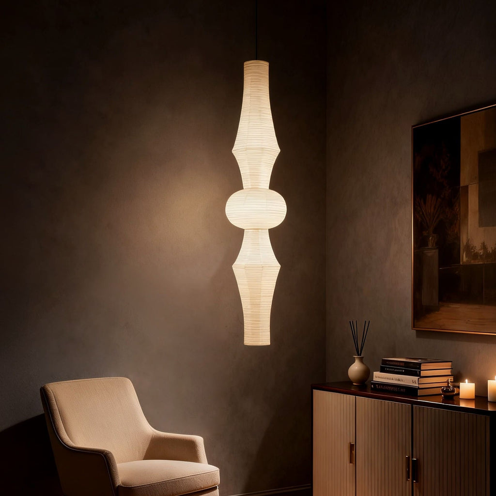 Aurora Washi Corner Pendant Light for Soft Warm Ambience