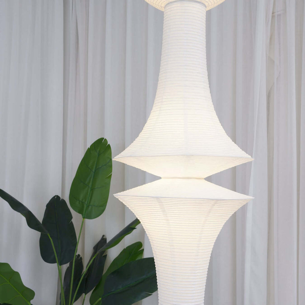 Aurora Washi Corner Pendant Light for Soft Warm Ambience