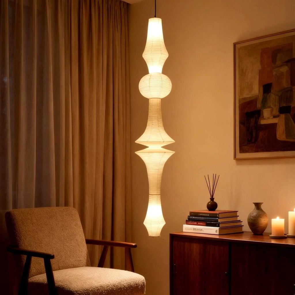 Aurora Washi Corner Pendant Light for Soft Warm Ambience