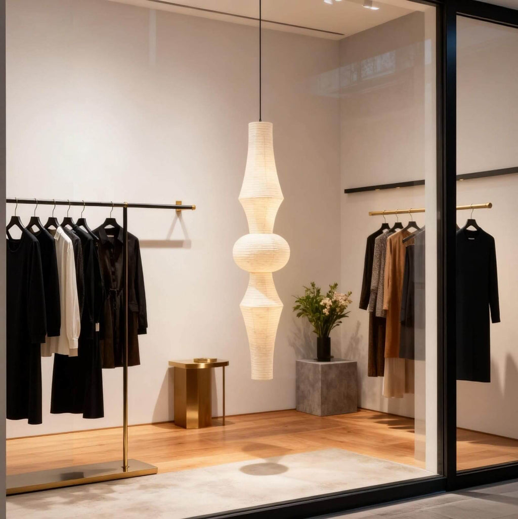 Aurora Washi Corner Pendant Light for Soft Warm Ambience