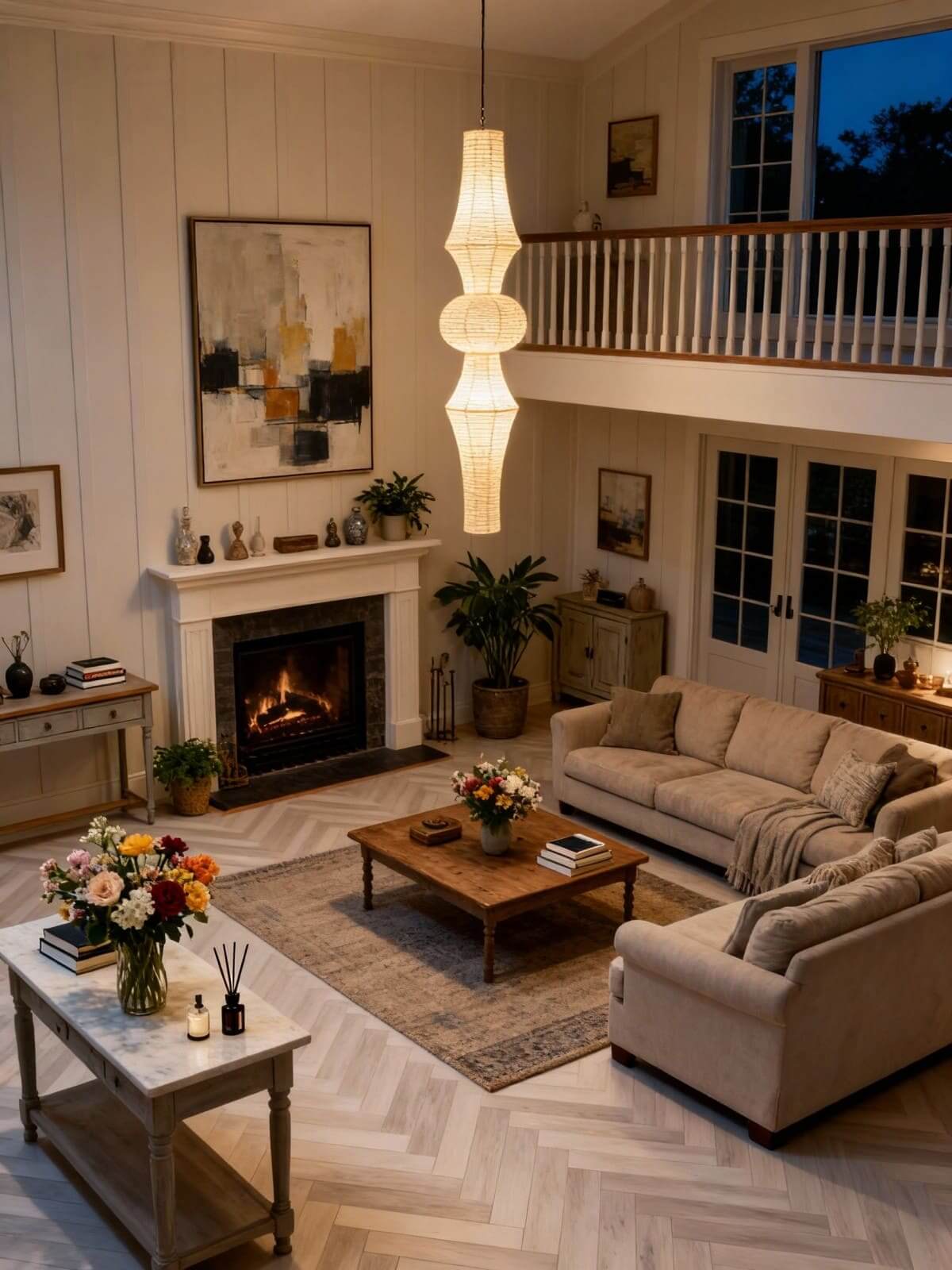 Aurora Washi Corner Pendant Light for Soft Warm Ambience