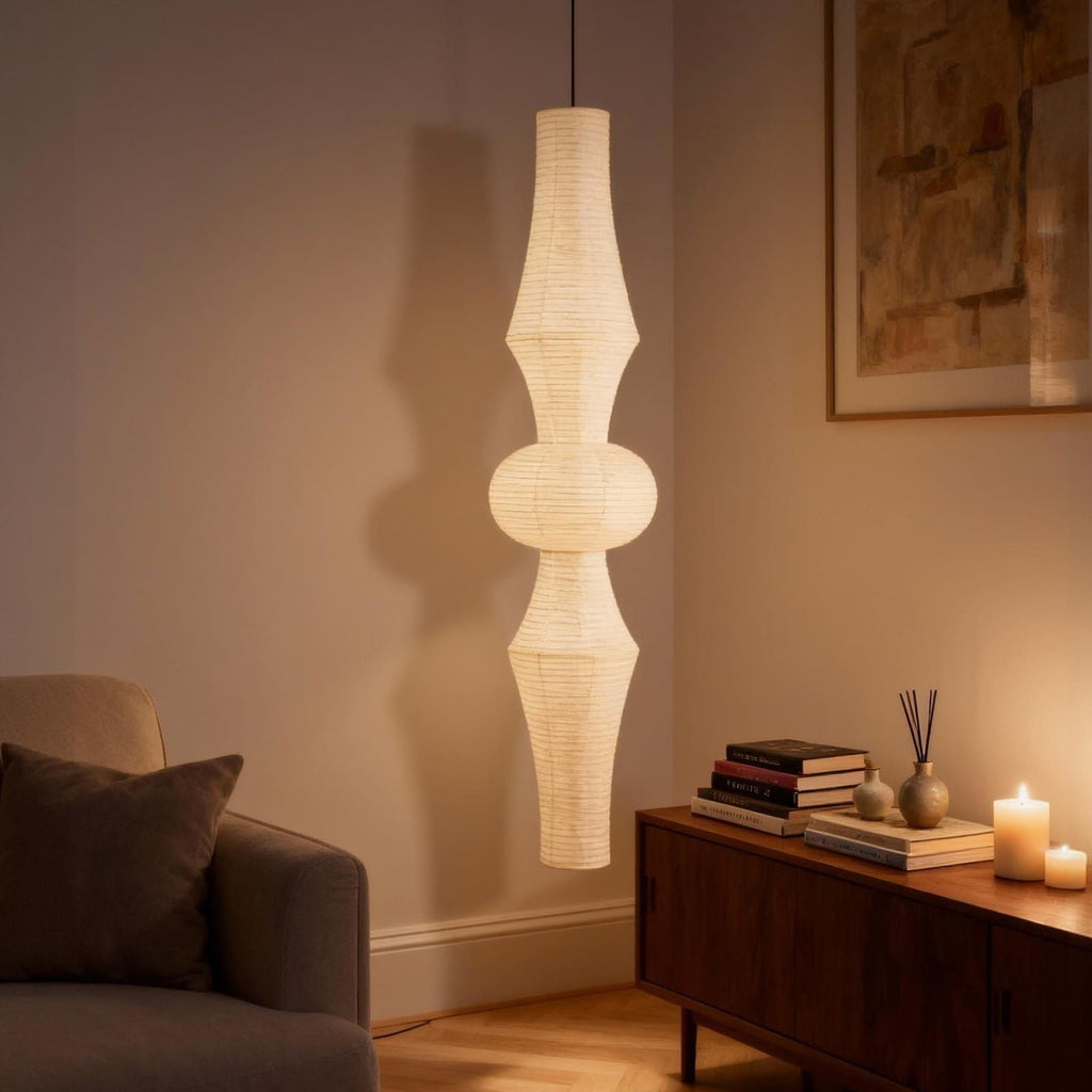 Aurora Washi Corner Pendant Light for Soft Warm Ambience