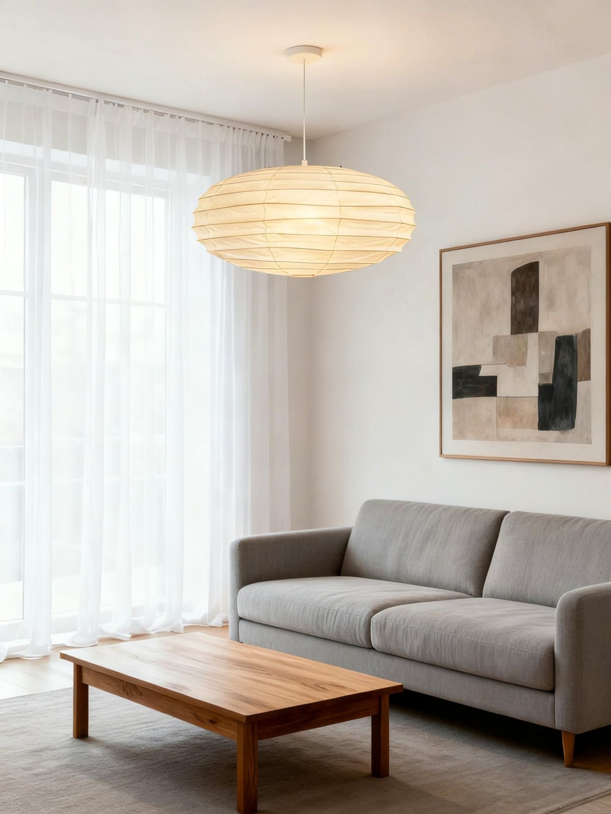 LumenLeaf EN Series Handcrafted Washi Paper Pendant Light
