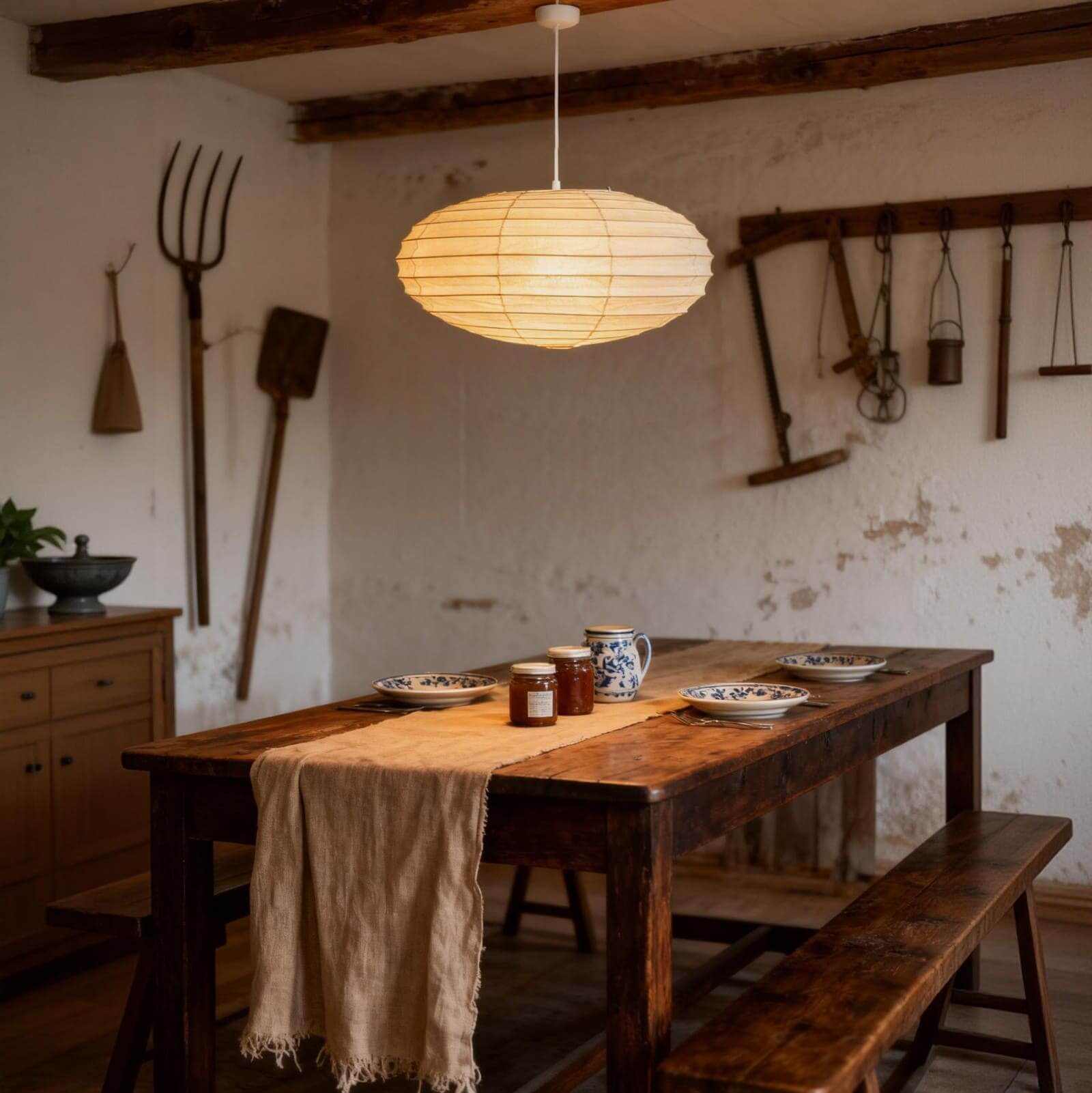 LumenLeaf EN Series Handcrafted Washi Paper Pendant Light