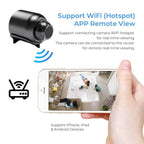 Mini WiFi bezpečnostní kamera, 1080p voděodolná s nočním viděním, záběr 160°