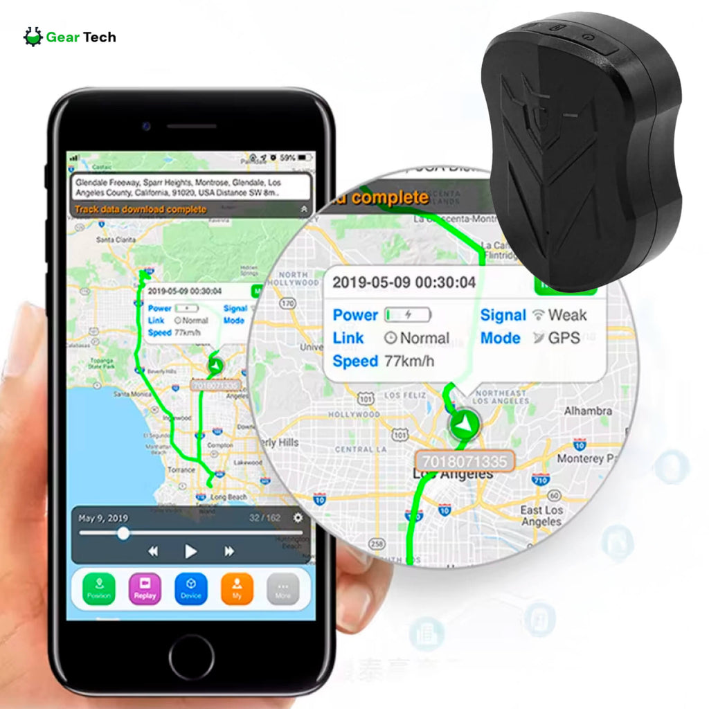 Rastreador GPS para automóvil con activación por voz, batería impermeable de 5000mAh