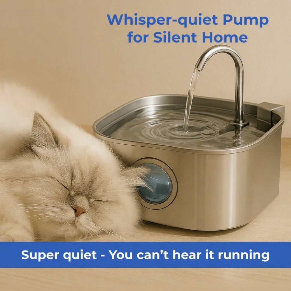 Pet Water Fountain, AeroQuell Whisper-Quiet Filtered Hydration