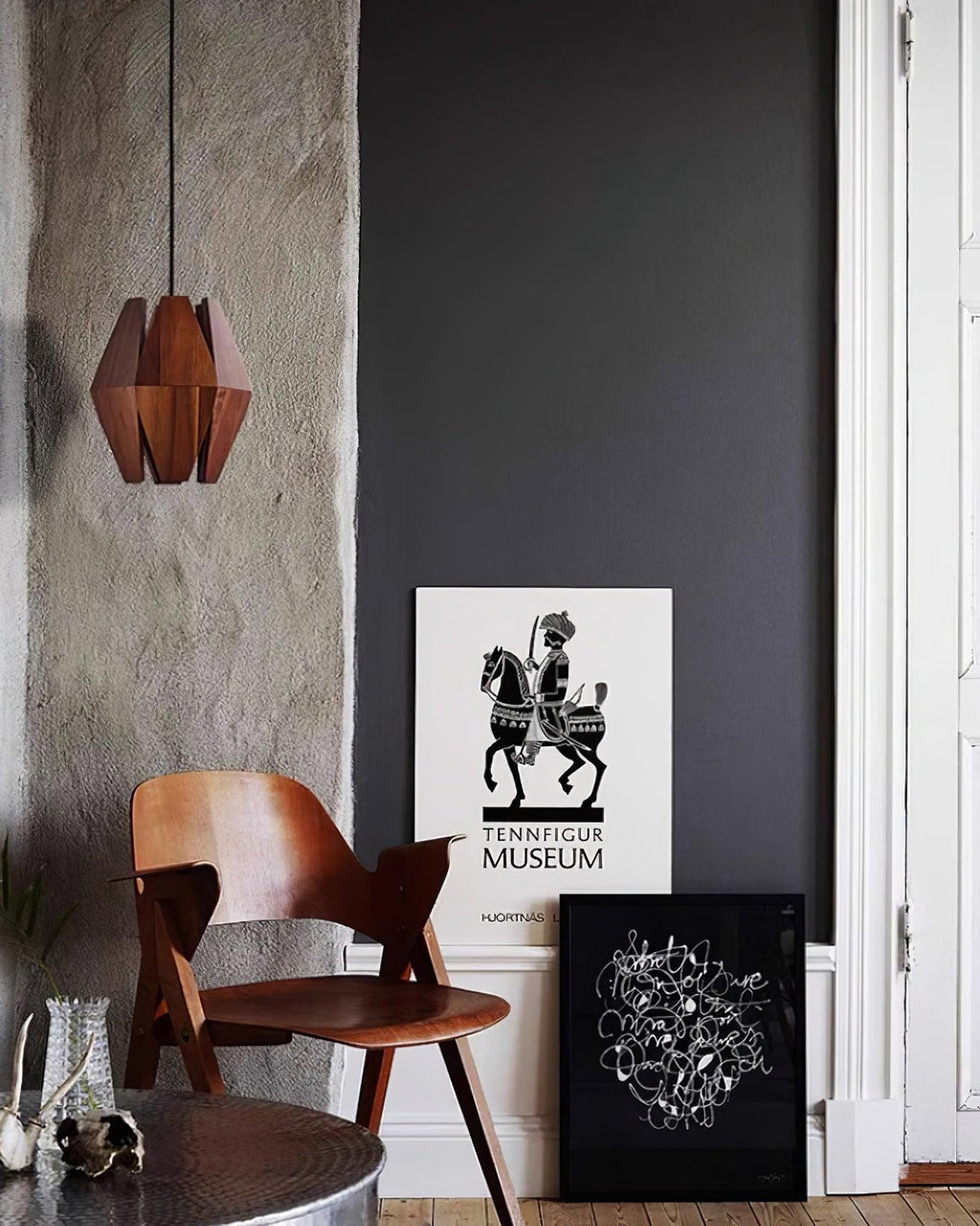 Pendant Lamp Geometric Wood Shade Warm Glow Nordic Minimalist Accent | Fioriscas