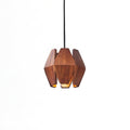 Pendant Lamp Geometric Wood Shade Warm Glow Nordic Minimalist Accent | Fioriscas