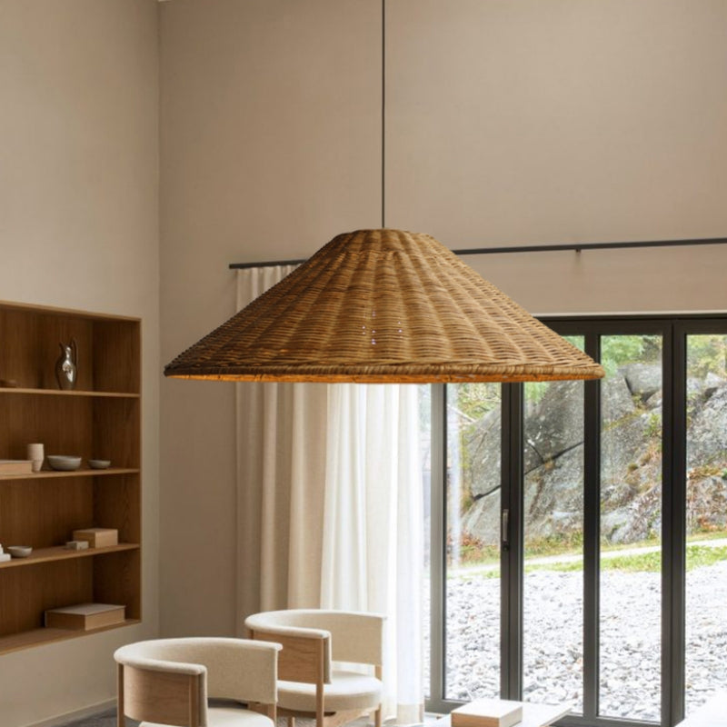 Muto Vintage Handmade LED Rattan Pendant Light Living Room | Fioriscas