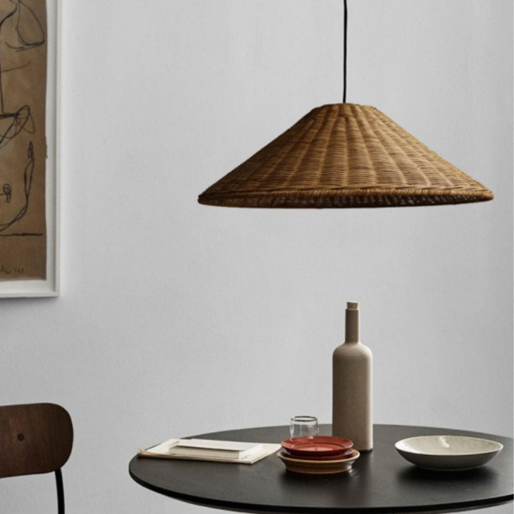 Muto Vintage Handmade LED Rattan Pendant Light Living Room | Fioriscas