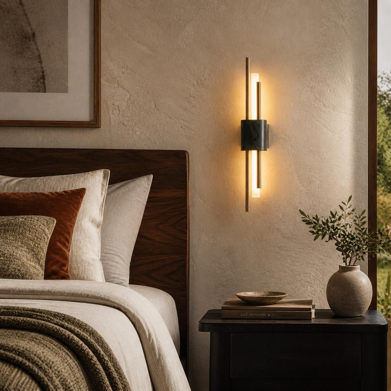 AuraMarble LED Wall Lamp With Metal Frame For Ambient Glow