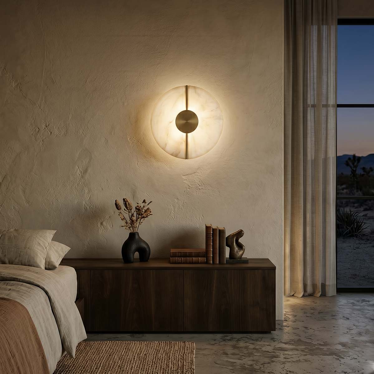 Aurelia Marble Glow Wall Lamp With Gold Accents Finish