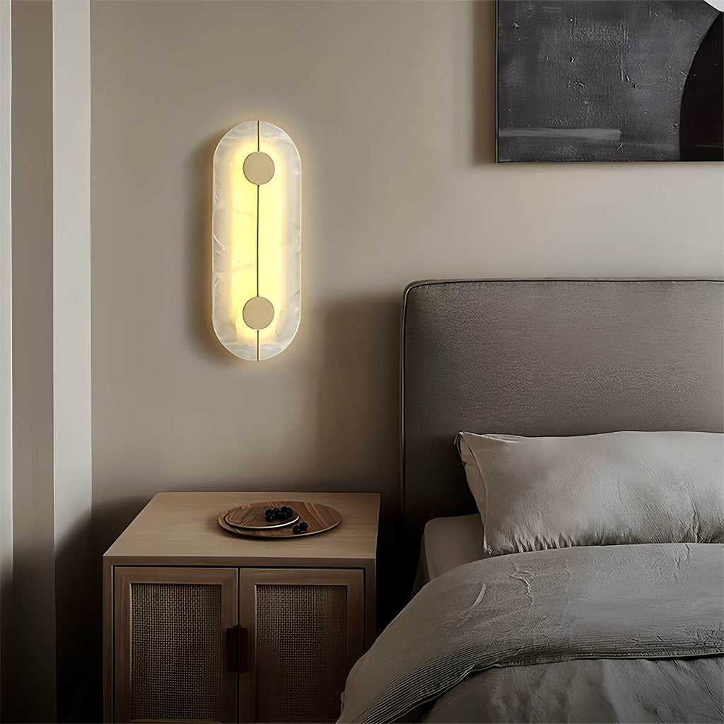 Aurelia Marble Glow Wall Lamp With Gold Accents Finish