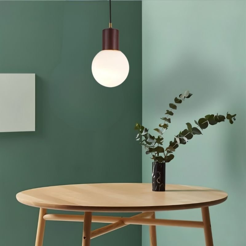 LumaWood Orb Pendant Light With Wooden Holder For Modern Scandinavian Interiors