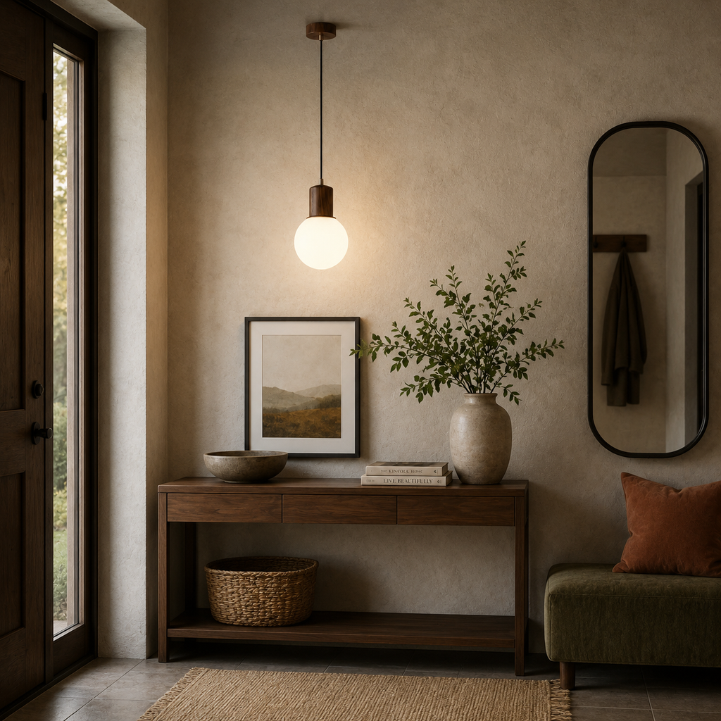 LumaWood Orb Pendant Light With Wooden Holder For Modern Scandinavian Interiors