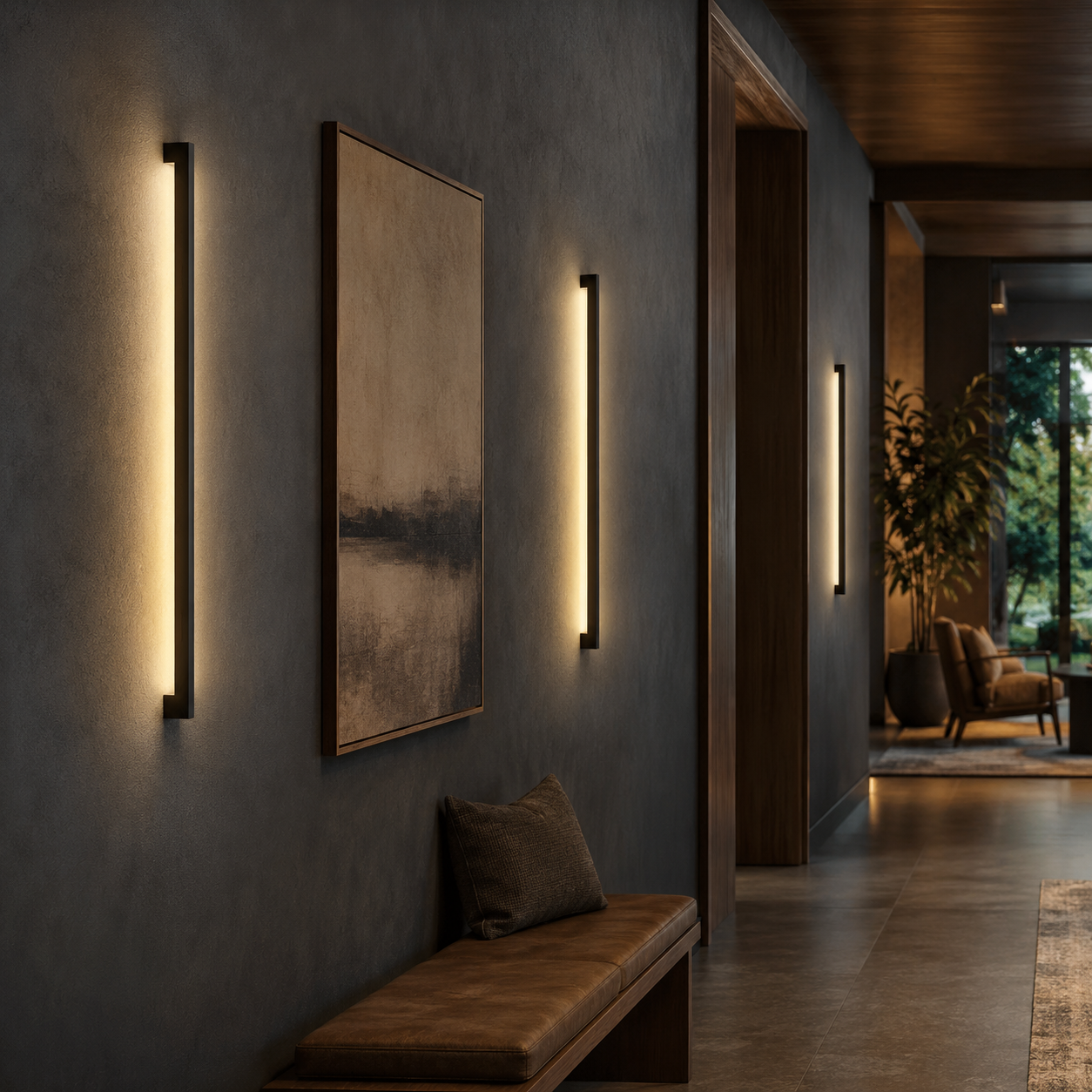 LumenLine Outdoor Wall Light Slim Linear Modern Fixture