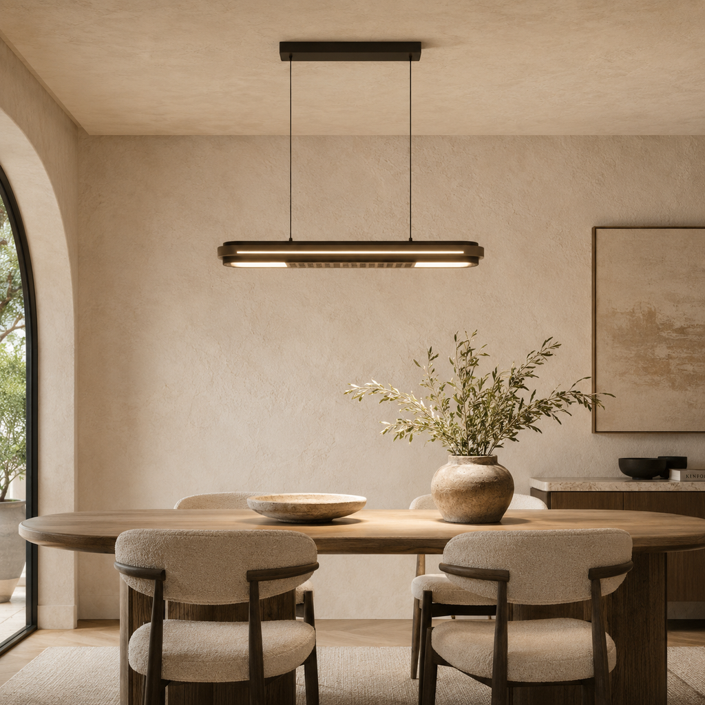 AeroLux Linear LED Pendant Light With Minimalist Metal Frame