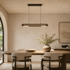 Lampada a sospensione lineare LED AeroLux con struttura metallica minimalista