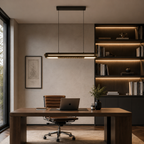 Lampada a sospensione lineare LED AeroLux con struttura metallica minimalista