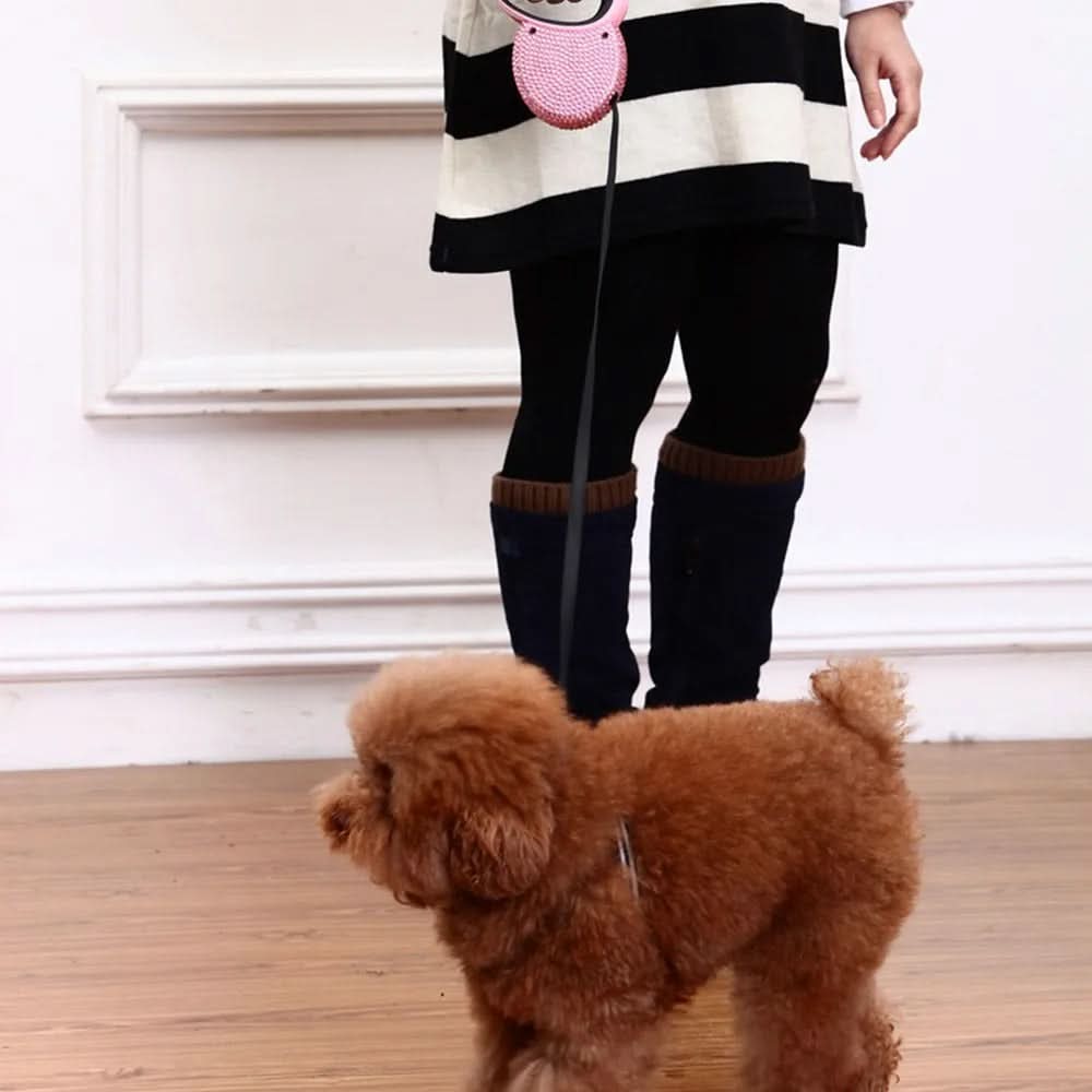 Luxury Retractable Leash with Rhinestones for Small Dogs & Cats - Fioriscas
