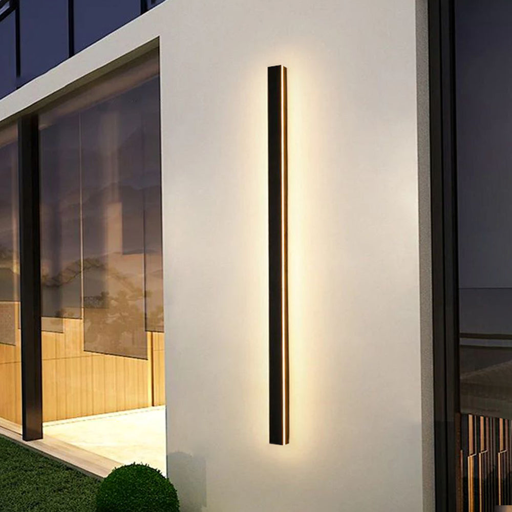 Elegante aplique de parede preto, luz LED Nyx para paredes exteriores