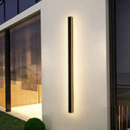 Elegante aplique de parede preto, luz LED Nyx para paredes exteriores